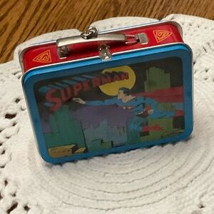 BR-Hallmark Superman Lunchbox Ornament - Red and Blue
